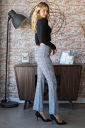 Heimish Full Size Plaid Flare Pants with Wide Waist Band Plus Size - Hovatok
