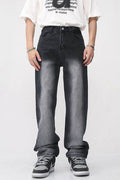Men's Washed Straight Leg Jeans - Hovatok
