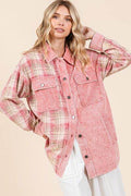 Mittoshop Plaid Button Down Drop Shoulder Jacket - Hovatok