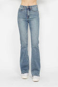 Judy Blue Full Size Tummy Control Back Embroidered Pocketed Bootcut Jeans Plus Size - Hovatok
