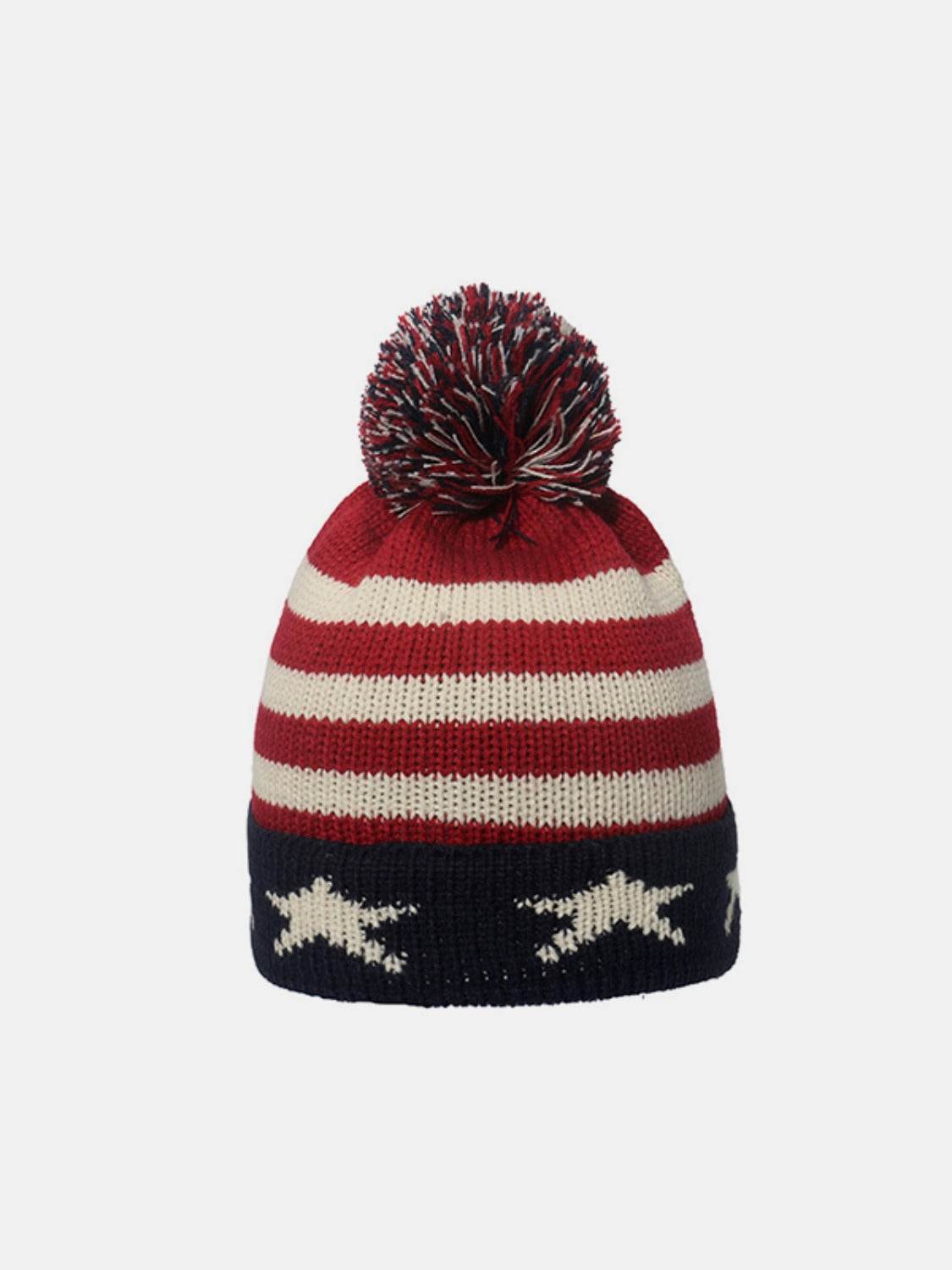 Roll Rim US Flag Knit Hat - Hovatok
