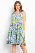 Be Stage Full Size Print Wrinkle Free Ruffled Dress - Hovatok