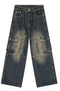 Mid Rise Jeans with Cargo Pockets - Hovatok