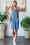 Heimish Full Size Ribbed Sleeveless Mini Tank Dress Plus Size - Hovatok