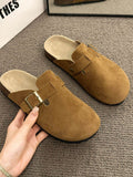Round Toe Buckle Slip-Ons - Hovatok