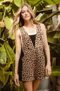 BiBi Leopard Sleeveless Overalls with Pockets - Hovatok