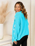 Angel Wings Flower Dropped Shoulder Open Front Cardigan - Hovatok