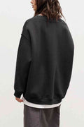 Oversize Round Neck Dropped Shoulder Sweatshirt - Hovatok