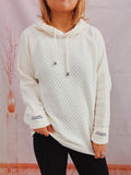 Drawstring Long Sleeve Hooded Sweater - Hovatok
