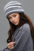 Fuzzy Contrast Striped Thermal Hat - Hovatok