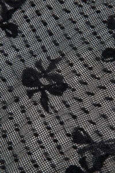 Bow Round Neck Sheer Top - Hovatok