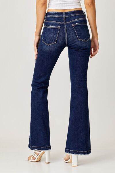 RISEN Full Size Low Rise Flare Jeans - Hovatok