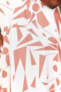 Printed Surplice Balloon Sleeve Dress - Hovatok