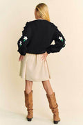 Davi & Dani Floral Pattern Button Down Cardigan - Hovatok