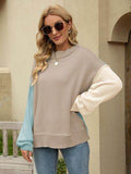 Angel Wings Color Block Dropped Shoulder Sweater - Hovatok