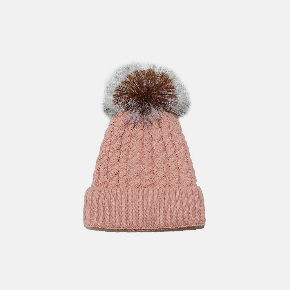 Cable Knit Winter Hat with Pompom - Hovatok