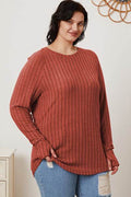 Basic Bae Full Size Ribbed Thumbhole Sleeve T-Shirt - Hovatok
