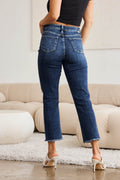 RFM Crop Dylan Full Size Tummy Control Distressed High Waist Raw Hem Jeans - Hovatok