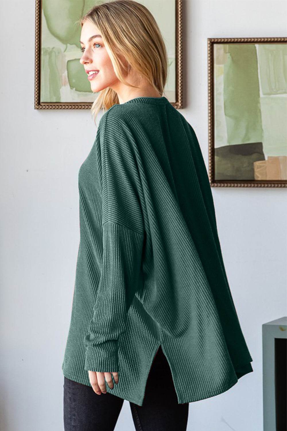 Heimish Sequin Nutcracker Long Sleeve Ribbed Top - Hovatok
