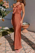 One Shoulder Sleeveless Maxi Dress - Hovatok