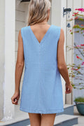 V-Neck Sleeveless Denim Dress - Hovatok