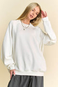 Davi & Dani Round Neck Raglan Sleeve Sweatshirt - Hovatok