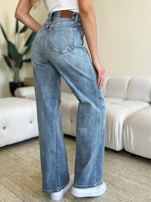 Judy Blue Full Size High Waist Straight Jeans - Hovatok