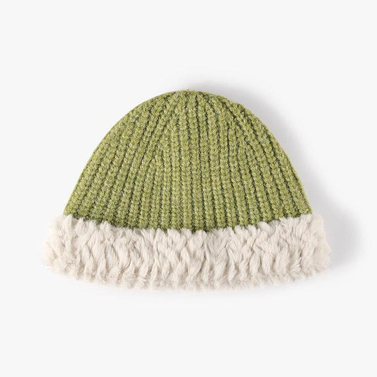 Fuzzy Hem Knit Hat - Hovatok