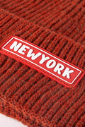 NEWYORK Patch Rib-Knit Cuffed Beanie - Hovatok