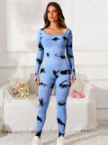 Scoop Neck Long Sleeve Active Jumpsuit - Hovatok