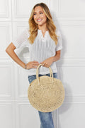 Justin Taylor Beach Date Straw Rattan Handbag in Ivory - Hovatok