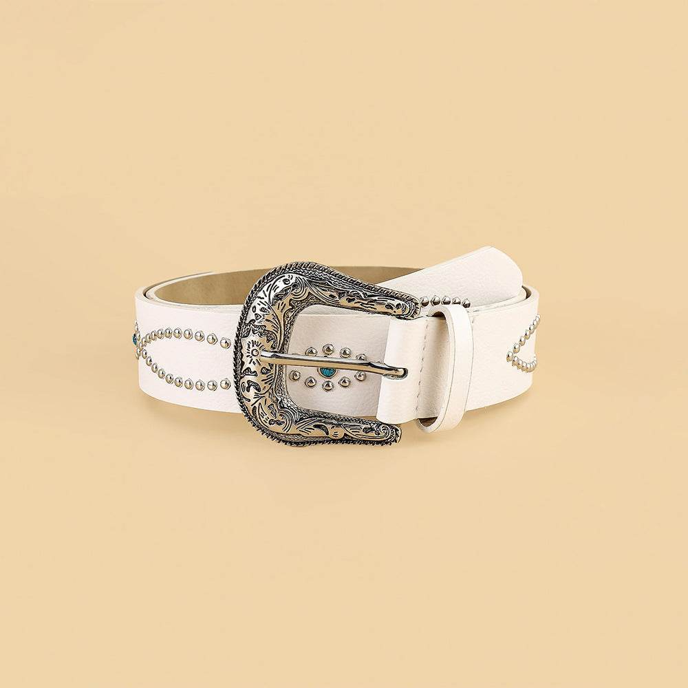 PU Leather Rhinestone Belt - Hovatok