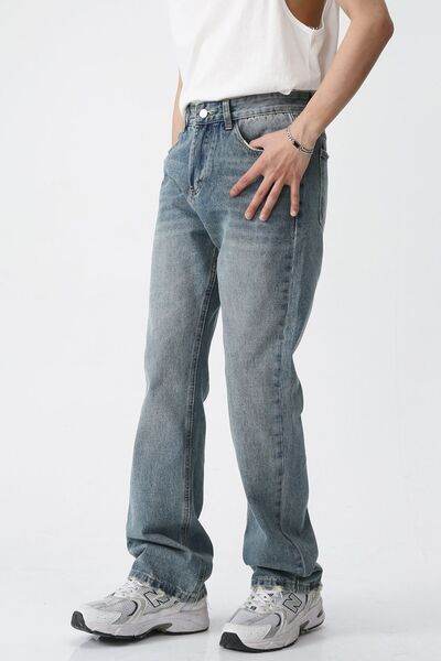 Mid Rise Men's Jeans with Pockets - Hovatok