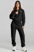 Quarter Zip Top and Drawstring Pants Active Set - Hovatok