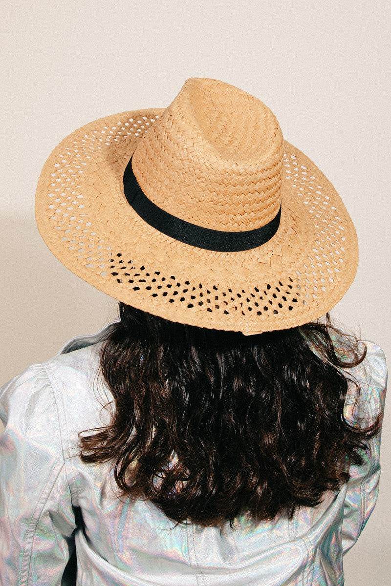 Fame Basket Weave Straw Sun Hat - Hovatok