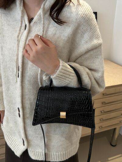 Solid Color PU Leather Handbag - Hovatok