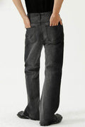 Frayed Hem Jeans with Pockets - Hovatok