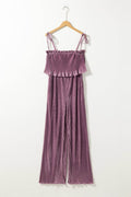 Square Neck Spaghetti Strap Jumpsuit - Hovatok