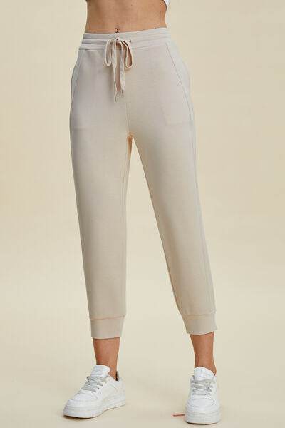 Basic Bae Full Size Air Scuba Drawstring High Waist Cropped Pants - Hovatok