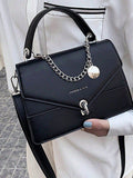 Chain PU Leather Detachable Shoulder Strap Handbag - Hovatok