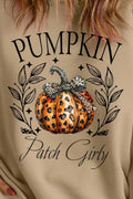 Plus Size Pumpkin Graphic Long Sleeve Sweatshirt - Hovatok