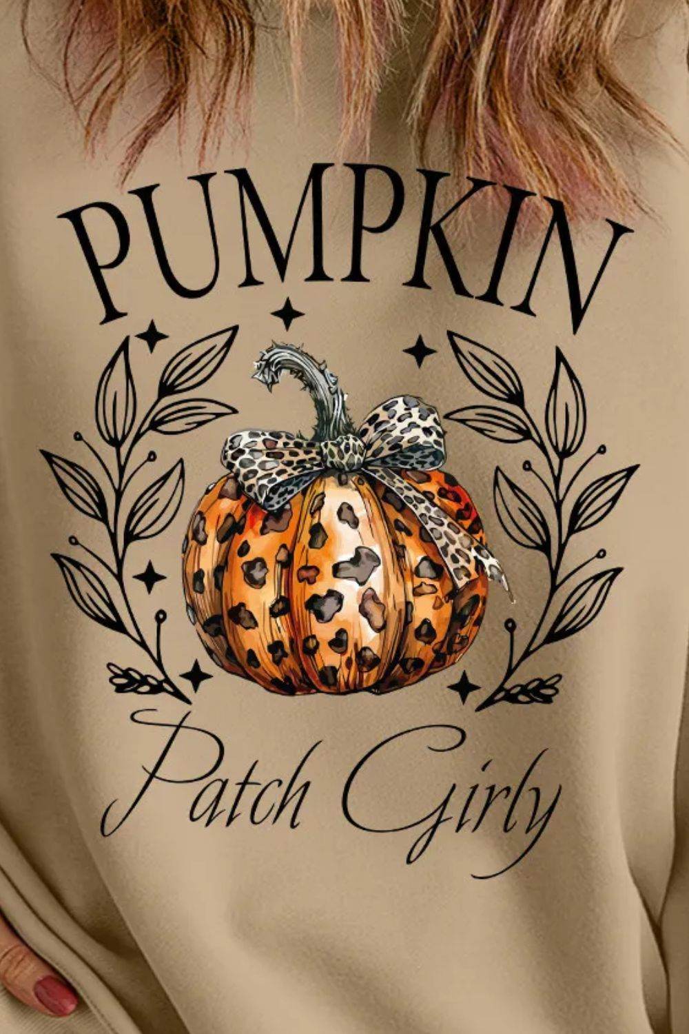 Plus Size Pumpkin Graphic Long Sleeve Sweatshirt - Hovatok