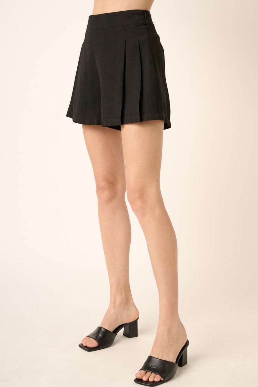 Mittoshop Side Invisible Zipper Pleated Shorts - Hovatok