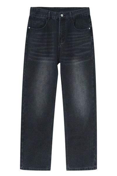 Straight Leg Jeans with Pockets - Hovatok
