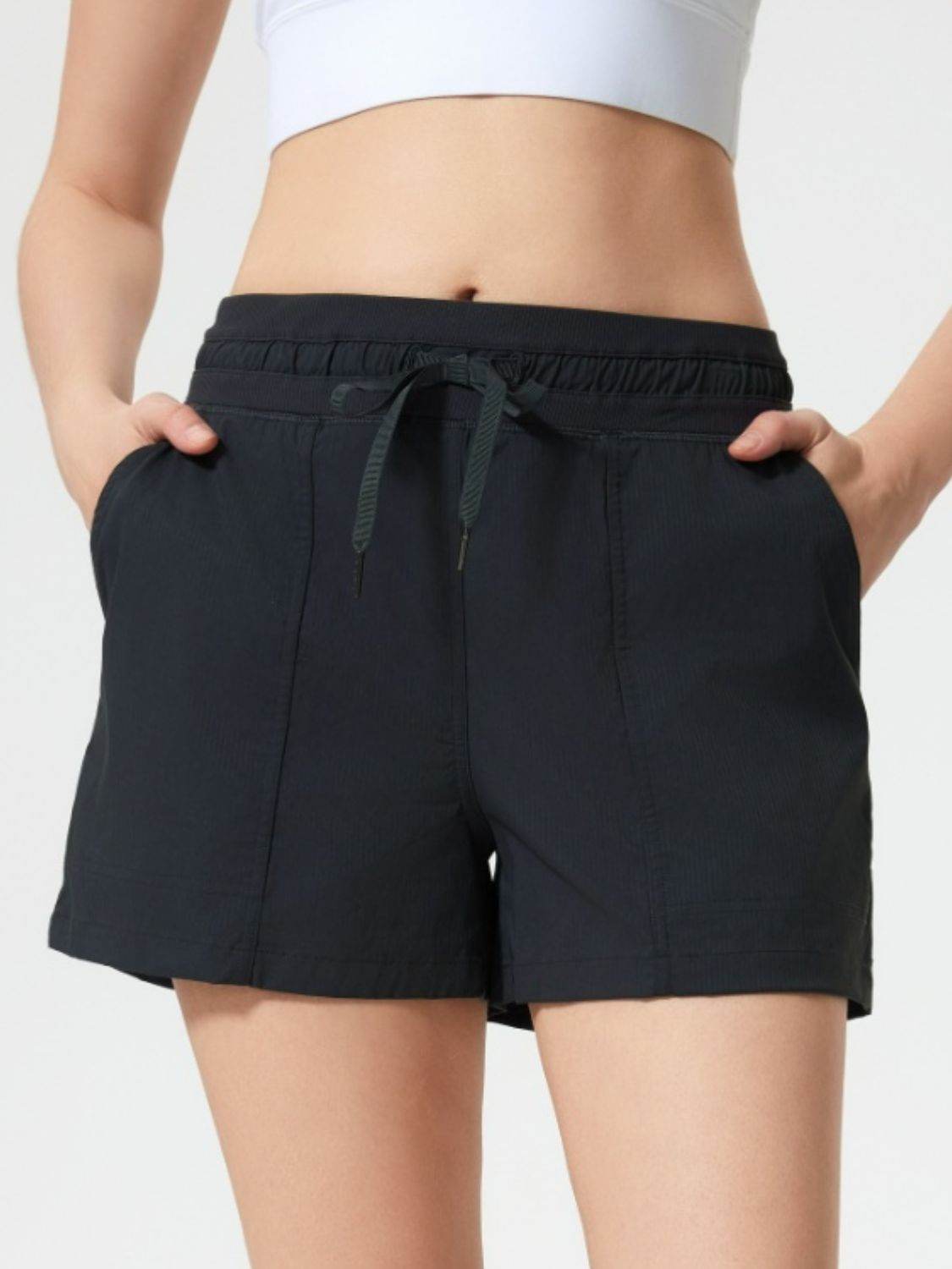 Millennia Drawstring Active Shorts with Pockets - Hovatok