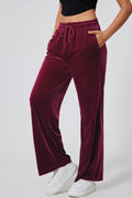 Drawstring Waist Wide Leg Active Pants - Hovatok