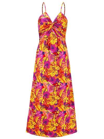 Twisted Printed V-Neck Cami Dress - Hovatok