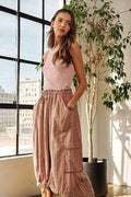 ADORA Drawstring Sleeveless Washed Dress - Hovatok