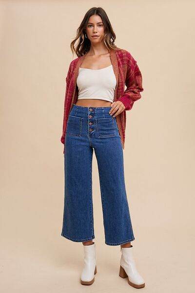Annie Wear Button Fly High Waist Jeans - Hovatok