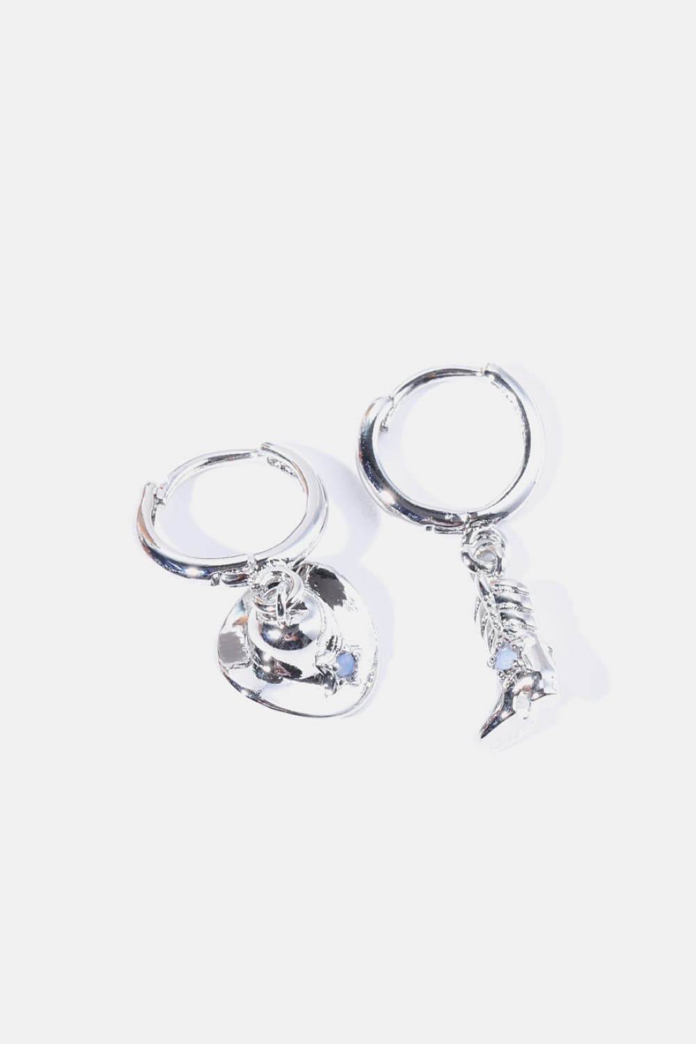 Hat & Boot Shape Asymmetrical Copper 14K Gold Plated Earrings - Hovatok